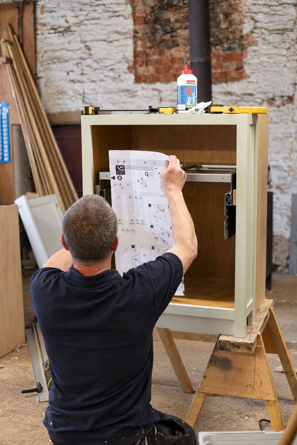Bespoke cabinetry being assembled in our Somerset workshop